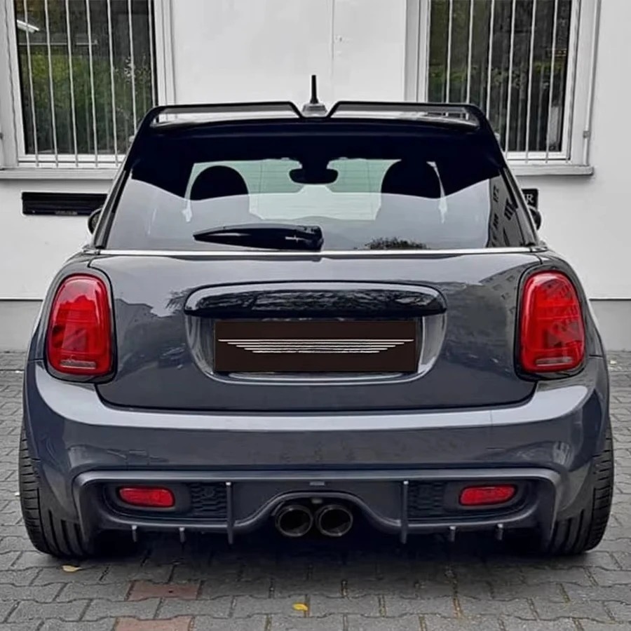 Mini Cooper S Rear Diffuser with New F55 F56 F57 Rear Lip Splitters Body Kit with Bumper Cut-Outs for Exhaust Condition New